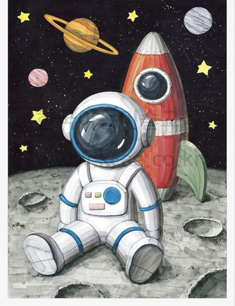 Painting Ideas 2023, Collection Journal, Astronaut Drawing, Nasa Art, The Astronauts, Planet Drawing, Sistem Solar, Drawing Competition, Space Drawings