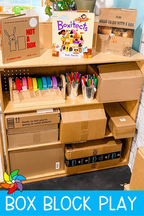 Box Study Creative Curriculum Preschool, Block Center Preschool, Snowflake Making, Play To Learn Preschool, Preschool Construction, Curriculum Preschool, Blocks Preschool, Block Center, Prek Classroom