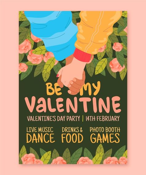 Valentine's Day Poster Design, Valentine's Day Illustration, Valentine Poster, Valentines Illustration, Valentines Day Poster, Graphic Design Portfolio Print, Poster Template Free, Valentine Postcards, Christmas Phone Wallpaper