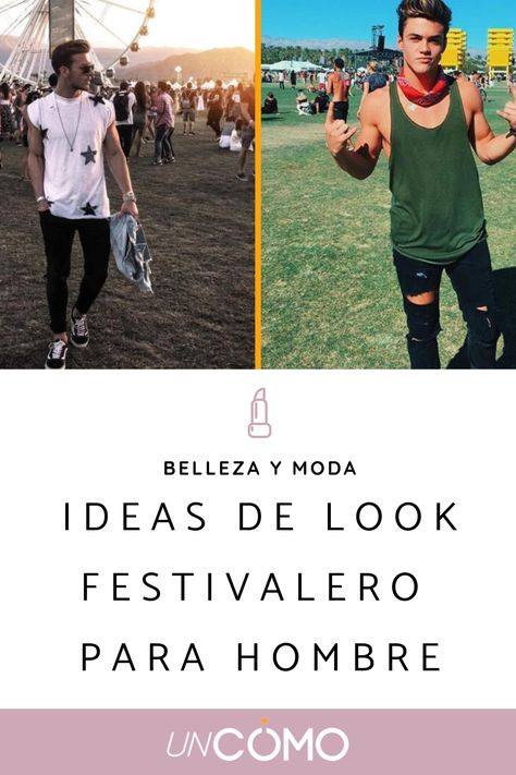 Llega el verano y con él la época de festivales. Si estás buscando inspiración, presta atención y descubre los mejores outfits para ti. ¿Con cuál te quedas? 👕 #outfitshombre #lookshombre #lookfestivalero #modahombre #festivales #verano #moda #ropa #vestirbien Outfits Hombre, Festival