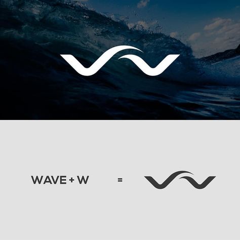 Logo © on Instagram: “Wave.. . Hey guys check the awesome wave logo with W as wave in a negative concept style . . What do you think about your awesome idea? ..…” Wind Logo Design, Ocean Logo Design, Wave Graphic Design, Wind Logo, Flow Logo, Minimal Logos Inspiration, Ocean Logo, River Logo, Id Photos