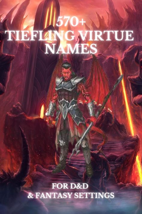 tiefling names, tiefling names female, tiefling virtue names, tiefling names dnd, male tiefling names, d&d tiefling names, tiefling last names, names for tiefling Tiefling Virtue Names, Teifling Names, Tiefling Female Names, Dnd Character Names Female, Demon Names Male, Tiefling Names, Virtue Names, Tiefling Oc, Dnd Names