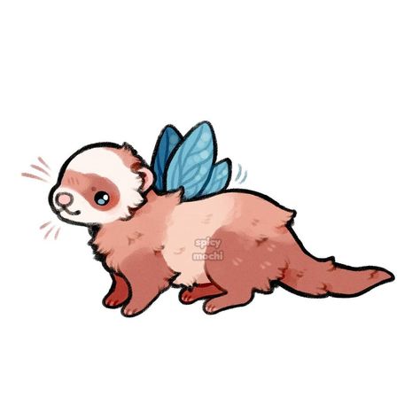 ✧ spicymochi ✧ on Instagram: “Fairy ferret . . . #ferret #ferrets #ferretsofinstagram #fantasyart #digitalart #digitalillustration #art #drawing #artist #illustration…” Otter Drawing, Cartoon Drawings Of Animals, Food Illustration Art, Cute Fantasy Creatures, Cute Animal Drawings Kawaii, Artist Illustration, Cute Doodles Drawings, Cute Doodle Art, Weird Creatures