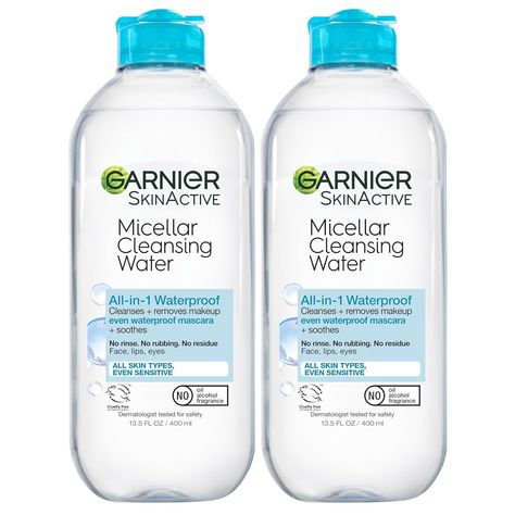 ALL-IN-1 Cleanser To hydrate and Rrefresh skin: This all-in-1 micellar cleansing water is a facial cleanser and makeup remover that is gentle on skin. This micellar water for all skin types gently cleanses, removes makeup, dirt and oils from skin. Garnier Micellar Water, Garnier Micellar Cleansing Water, Hydrating Facial Cleanser, Waterproof Makeup Remover, Garnier Micellar, Hydrating Facial, Garnier Skin Active, Micellar Cleansing Water, Cleansing Water