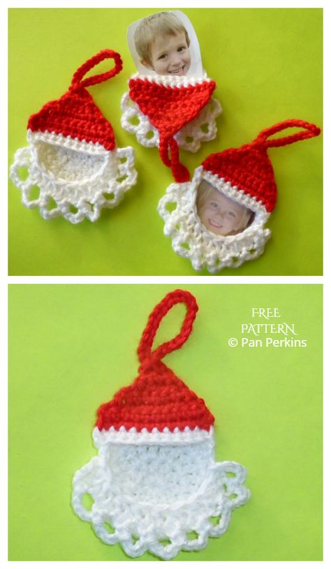 Crochet Feathers Free Pattern, Crochet Ornaments Free Pattern, Crochet Christmas Ornaments Free Pattern, Face Applique, Santa Applique, Crochet Christmas Stocking Pattern, Crochet Beanie Pattern Free, Crochet Plant Hanger, Crochet Feather