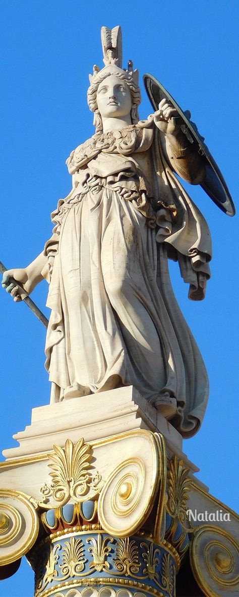 Statue of Pallas Athena, Greece Athena Greece, Pallas Athena, Byzantine Art, Greek Style, Greek Gods, Greek Mythology, Percy Jackson, Athens, Statue Of Liberty