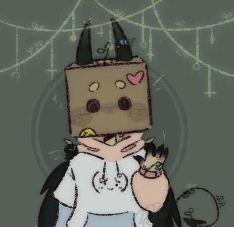 Boxheads Ideas, Box Head Ideas Cosplay, Tv Head Fanart, Alt Art Pfp, Box Head Ideas, Box Head Cosplay, Cute Masks Aesthetic, Box Head Oc, Box Head Character