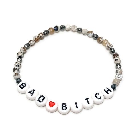 Cuss With Class! These Beautifully Designed, Handcrafted Beaded Bracelets Feature Gemstones And Curse Words - A Winning Combination. Tired Of Bs? Say It In Style. These Make An Awesome Gift Idea For Anyone Or Just A Simple Something For Yourself When You're Feeling A Little Attitude. Move Over Rbf, These Snarky Bracelets Say It Better Than Anything. Measures 7” To Fit Most Wrist Sizes. Message Me If You Need A Different Size. Snarky Bracelets, Friendship Bracelet Sayings, Things To Write On Bracelets, Things To Put On Bracelets Words, Bracelet Word Ideas, Silver Braided Bracelet, Diy Kandi Bracelets, Diy Kandi, Beading Loom