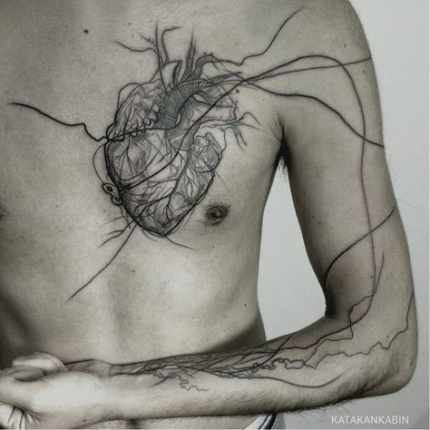 abstract anatomical heart tattoo #abstract #anatomical #heart #tattoo | abstract anatomical heart tattoo Datum Tattoo, Anatomical Heart Tattoo, Herz Tattoo, Tattoo Trend, Geniale Tattoos, Heart Tattoo Designs, Design Tattoo, Trendy Tattoos, Skin Art