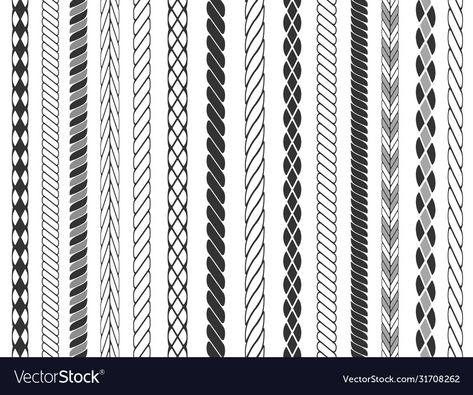 Braided Waves, Lace Drawing, Rope Pattern, Baroque Ornament, Geometric Pattern Art, Boat Design, Vector Drawing, Plaits, Border Design