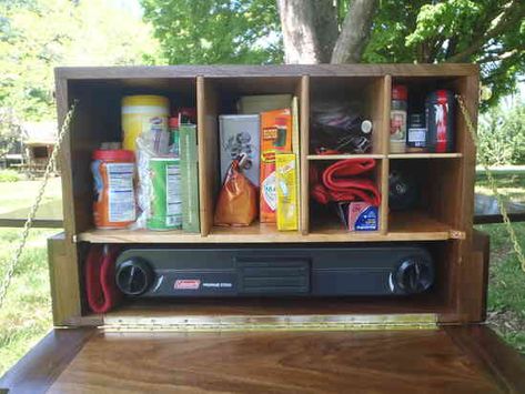 patrol box  | Patrol Box Scout Patrol Boxes, Patrol Box Plans, Camping Necessities, Chuck Box, Camping Set Up, Canopy Shelter, Camping Set, Girl Scout Troop, Got Wood