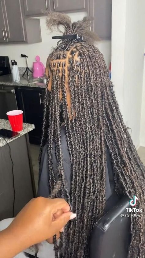 Soft Locs On Black Women, Extra Small Soft Locs, Dipped Locs, Distressed Locs With Color, Small Knotless Soft Locs, Dipped Soft Locs, Distressed Locs With Curls, Brown Distressed Locs, Small Soft Locs Long