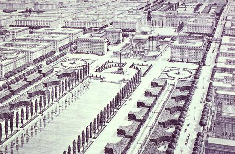 Historical Drawings, Otto Wagner, City Grid, Monumental Architecture, Urban Design Plan, Fantasy City, Classical Architecture, Modern City, Architecture Sketch