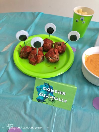 Monsters Inc Party Food Monsters Inc Inspired Food, Monsters Inc Birthday Food Ideas, Monsters Inc Birthday Party Food, Monsters Inc Themed Food, Monster Inc Food Ideas, Monsters Inc Party Food, Monsters Inc Food Ideas, Monsters Inc Food, Monster Inc Party Ideas