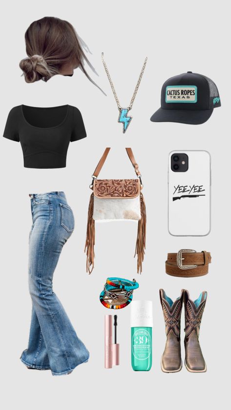 Fair Date Outfit, Simple Western Outfits, Fair Date, Country Western Outfits, Date Outfit Ideas, Foto Cowgirl, Casual Country Outfits, Cowgirl Style Outfits, Southern Outfits