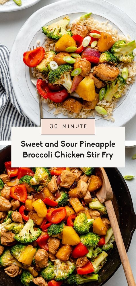 Pineapple Chicken Stir Fry, Chicken Broccoli Stir Fry, Stir Fry Recipes Chicken, Protein Packed Meals, Ambitious Kitchen, Best Meal Prep, Broccoli Stir Fry, Dinner Meal Prep, Sweet N Sour Chicken