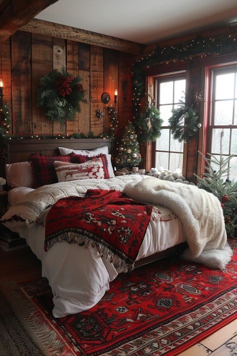 Homestyle Fries, Christmas Bedrooms Cozy, Christmas Cabins, Cozy Images, Bedrooms Cozy, Fall Dinnerware, Christmas Bedrooms, Men's Bedroom, Christmas Cabin