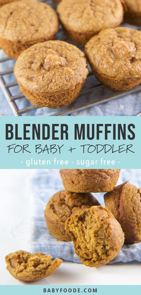 Healthy Mini Muffins, Blender Muffin, Muffins For Baby, Toddler Muffins, Blw Recipes, Baby Muffins, Toddler Foods, Blender Muffins, Spice Muffins