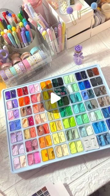 noor on Instagram: "unboxing the biggest miya himi gouche set with 112 colors 🎀 my dream box is in my hand @miyaarts 

lobe the every single color of this box cant w8 to paint with this
u can buy this from @thoovi.arts @miyahimi.in @thooviarts.retail 

#112colorsgouache #thoovi #unboxingcolors#miyahimigoucheset

(art ,artist ,artwork ,gouche ,himimiya gouche painting sunset ,sunset painting ,pastel, pastel sky)

#art #artist #gouache #gouchepainting  #himimiya #pinterest #pinterestinspired #sunset #sunsetpainting #cloud #pastel #pastelsky" Miya Himi Gouache Painting, Himi Gouache, Gouache Paint Set, Painting Pastel, Painting Sunset, Pastel Sky, Sunset Painting, Painted Boxes, Sky Art