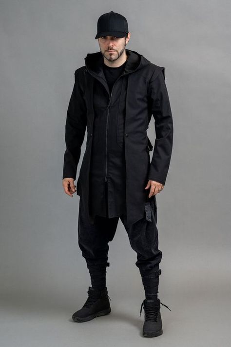 Bad anti morbi sewing do not buy this really without quality and poorly crafted leaves much to be desired Tech Gear Fashion Men, Sci Fi Clothing Men, Functional Style Fashion, Cyberpunk Raincoat, Utility Fashion Men, Dystopian Fashion Male, Cyberpunk Clothing Men, Tech Wear Outfit, Tech Gear Fashion