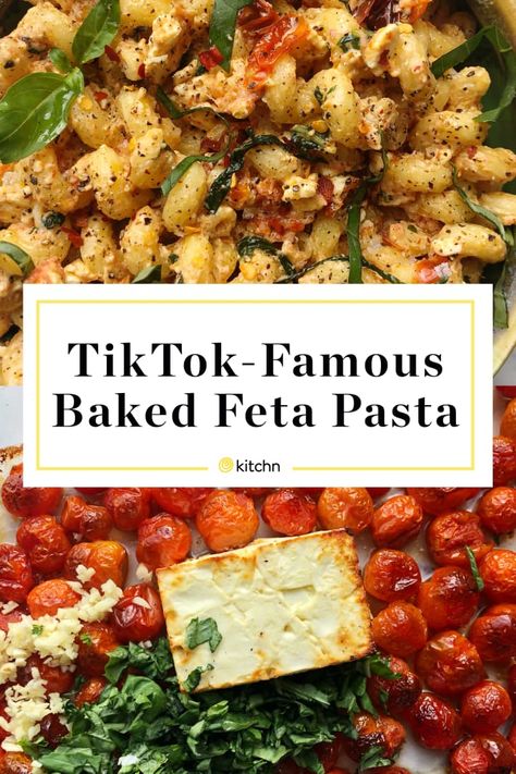 Baked Feta Gnocchi, Pasta Night Ideas, Kristi Lee, Tomato Pasta Bake, Baked Feta Pasta, Pastas Recipes, Baked Feta, Tiktok Famous, Baked Tomatoes