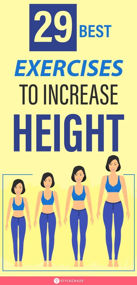 29 Best Exercises To Increase Height: Growth still continues for some people even at the age of 22-25 and so, it is possible to add a few inches to your height even after this stage by resorting to exercise to increase height. Keep reading to know how. #height #exercise #health #fitness #tips #tricks Height Exercise Grow Taller, Exercises To Increase Height, Height Exercise, Height Grow, Grow Taller Exercises, Taller Exercises, Increase Height Exercise, Grow Taller, Best Exercises