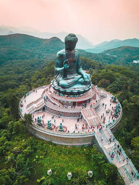 Big Buddha by Jason Cooper on Unsplash (CC0) Big Buddha, Buddha Statue, Hong Kong, Lush, Trees, Statue, Travel, On Instagram, Instagram