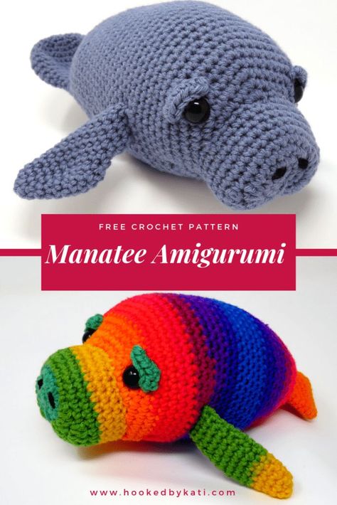 Manatee Amigurumi, Crochet Animals Free Patterns, Crochet Amigurumi Free Patterns, Crochet Amigurumi Free, Fun Crochet Projects, Crochet Animal Patterns, Crochet Free, Ideas Crochet, Diy Crochet Projects