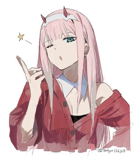 Zero Two, Illustration Girl, Darling In The Franxx, Chica Anime Manga, Iconic Characters, An Anime, Rwby, Cute Anime Couples, Pink Hair