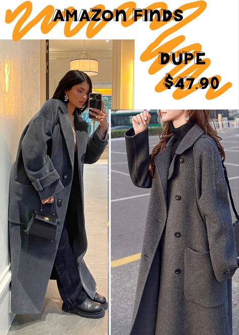 Get the look - Amazon Finds Wool Pea Coat, Maxi Coat, Trench Coat Black, Wool Peacoat, Pea Coat, Pea Coats, Long Coat, Get The Look, Drop Shoulder