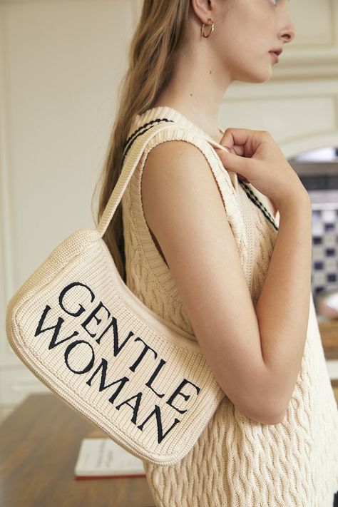 Gentle Woman, Shop Bag, Knit Bag, White Brand, Knitted Bags, Handbag Backpack, Cloth Bags, Shoulder Bag Women, Most Popular