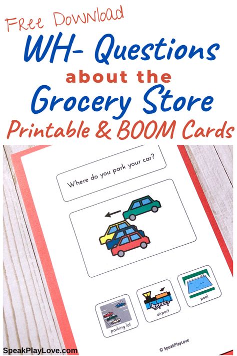 Speech Group Therapy Activities, Wh Questions Speech Therapy Free, Speech Therapy Worksheets Free Printable, Free Speech Therapy Printables, Aba Therapy Activities Printables, Categories Speech Therapy, Free Boom Cards, Slp Classroom, Wh Questions Speech Therapy