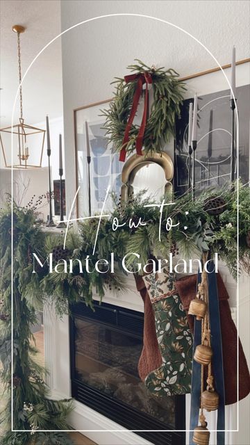 Maria F. Magurno | The House of Maggie | Interior Design on Instagram: "Some of you have asked me how did I layered and securely attached my mantel garland, and I wanted to quickly show you. 🤎 First of all I attached the command straps to the border of the mantel on the desired places where your garlands are going to be tightened together. Then I wrapped the needle pine garland around the eucalyptus garland (1 strand of each), and attached them to my first command hook. Third, I wrapped a Norfolk garland around a cedar one. And layered on top of the first one to create a fuller look. Then fluffed the stems to mix them together and add different types of dried florals, like berries, fern, and eucalyptus to fill the spaces and give it a more organic and natural look. 🤎 Added the stock Norfolk Garland, Mantel Garland, Pine Garland, Eucalyptus Garland, Dried Florals, Command Hooks, Securely Attached, Natural Look, Norfolk