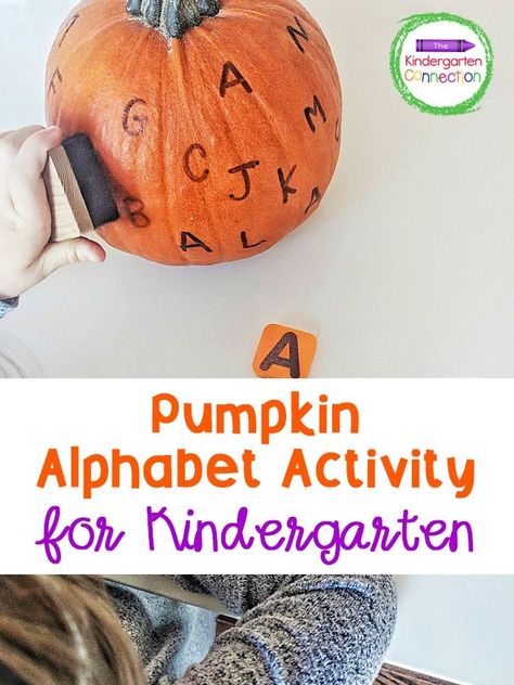 Name Recognition Preschool Fall, Pumpkin Labeling Kindergarten, Pumpkin Center Activities, Halloween Letter Sound Activities, Pumpkin Literacy Activities Kindergarten, Halloween Letter Activities Kindergarten, Pumpkin Inquiry Kindergarten, Pumpkin Number Activities Preschool, Reggio Pumpkin Activities