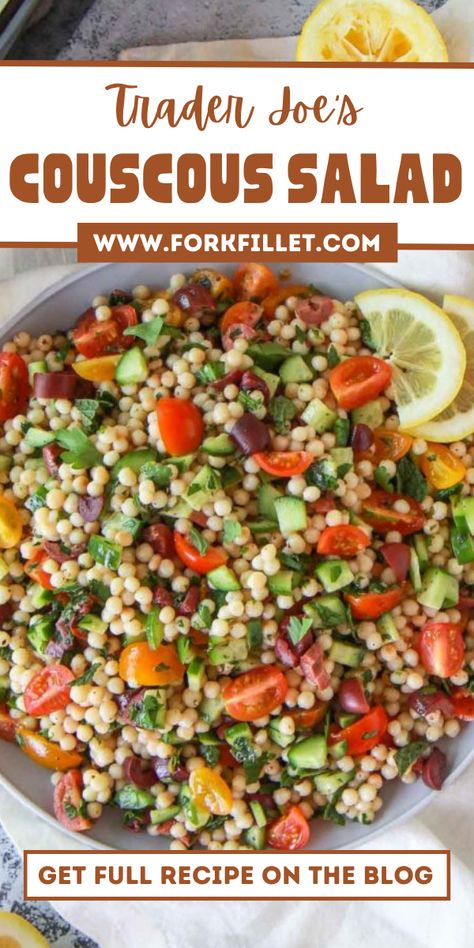 In this blog post, I will share a Trader Joe's Couscous Salad Recipe that is absolutely delicious. Trader Joe’s Couscous Salad, Trader Joes Couscous Recipe, Hummus Flatbread, Couscous Salad Recipes, Couscous Recipes, Couscous Salad, Cooked Veggies, Fresh Veggies, Trader Joes