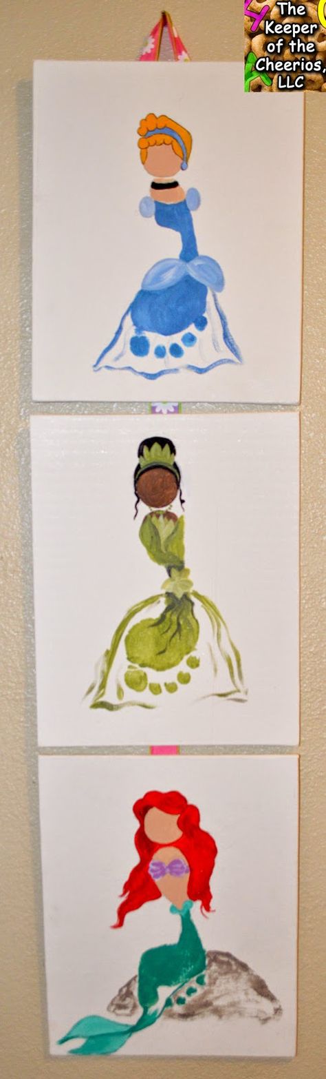 Disney Princess Footprint Craft, Cinderella Footprint, Tiana Princess and the Frog Footprint, Ariel Little Mermaid Footprint Buff Men, Print Crafts, Footprint Craft, Footprint Crafts, Hand Prints, White Jasmine, Footprint Art, Foot Print, Disney Princes