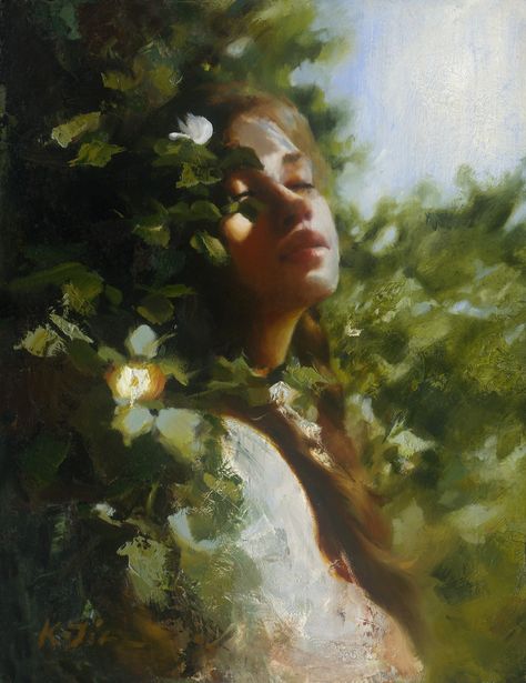 Realism Painting, Painting Of Girl, Oil Painting Portrait, Aesthetic Painting, Decorative Art, 인물 사진, Nature Paintings, Woman Painting, Light Painting