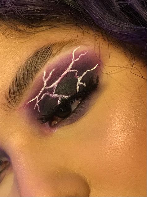 Even though I’m scared of them it was so fun creating this #makeup #thunder #makeuplover #makeupideas #makeupartist #maquillaje Lightning Eye Makeup, Thunder Makeup, Lightning Makeup, Lightning Bolt Makeup, I M Scared, Midsummer Nights Dream, Editorial Makeup, 2024 Fashion, Makeup Inspo