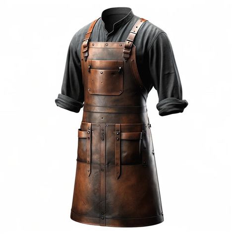 Steampunk Tool Belt, Blacksmith Clothing, Blacksmith Outfit, Leather Workshop Ideas, Medieval Apron, Blacksmith Apron, Crafting Apron, Leather Craft Ideas, Modern Apron