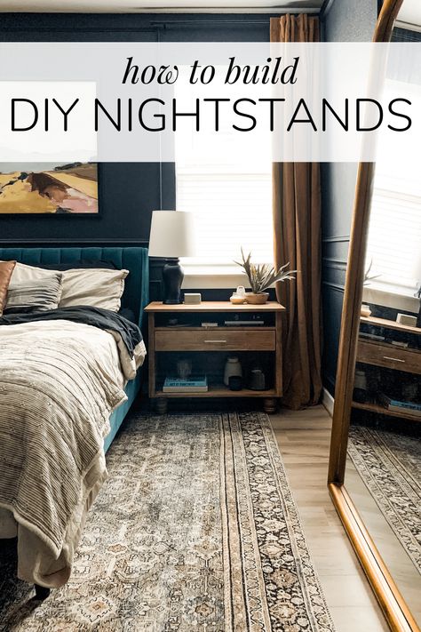 Easy DIY wood nightstands Diy Nightstand Plans, Dresser Alternative, Girl Nightstand, Nightstand Plans, Wood Nightstands, Dresser Knobs And Pulls, Blogger Home, Diy Nightstand, Wood Projects That Sell