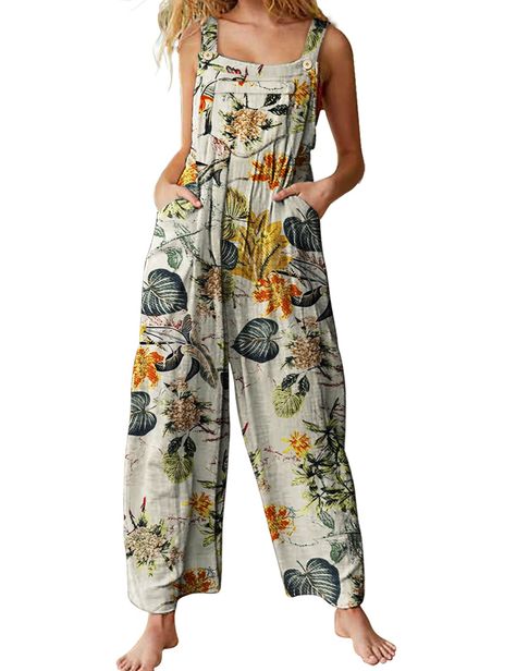 Summer Overalls, Jumpsuit Casual, Jumpsuit Summer, Casual Rompers, Casual Jumpsuit, Pantalon Large, Type Of Pants, Sleeveless Jumpsuits, Ethnic Fashion