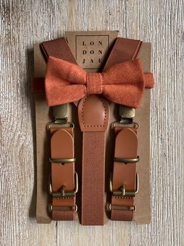 Sets – London Jae Apparel Fall Ring Bearer Outfit, Ring Bearer Suspenders Bow Tie, Rustic Wedding Outfit, Burnt Orange Bow Tie, Orange Bow Tie, Wedding Suspenders, Suspenders For Men, Brown Suspenders, Orange Wedding Colors