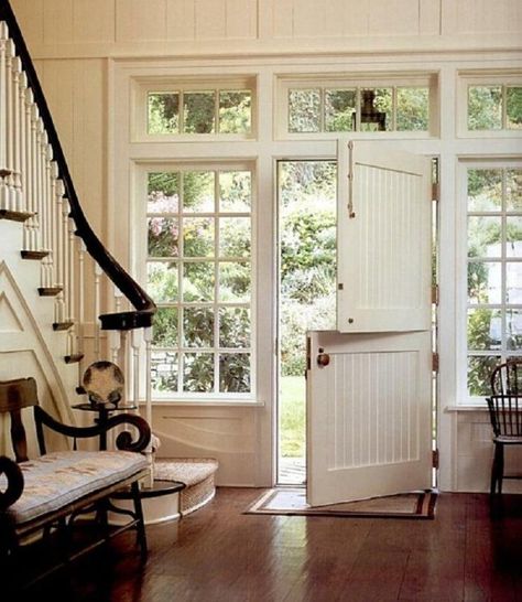 Entryway Remodel with Dutch Door and Windows in Yorktown, Virginia Beach, Newport News, Williamsburg, Chesapeake, Norfolk, Hampton, Suffolk,... Scandinavian Cabin, Door Interior, Villa Plan, Dutch Door, Beach Bedroom, Open Door, Entry Hall, Cottage Living, Beautiful Doors