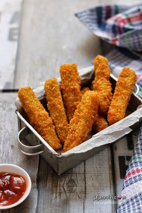 Chicken Nugget Chicken Stick, Chicken On A Stick, Burger Meat, Chicken Nugget, Mozzarella Sticks, Food Photography Tips, Desi Food, Dog Recipes, Indonesian Food