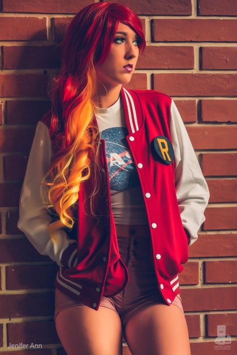 Cosplay of Picolo’s Starfire Starfire Cosplay, Elizabeth Cosplay, Gabriel Picolo, Robin Starfire, Best Villains, Casual Cosplay, 31 Days Of Halloween, Amazing Cosplay, Letterman Jacket