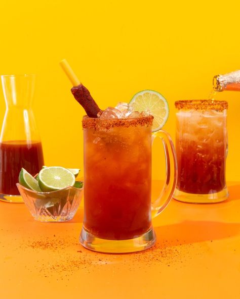 Micheladas - Chicano Eats Michelada Mix Recipe, Michelada Mix, Michelada Recipe, Beer Cocktail Recipes, Mexican Cocktails, Traditional Mexican Food, Beer Cocktail, Mexican Beer, Michelada