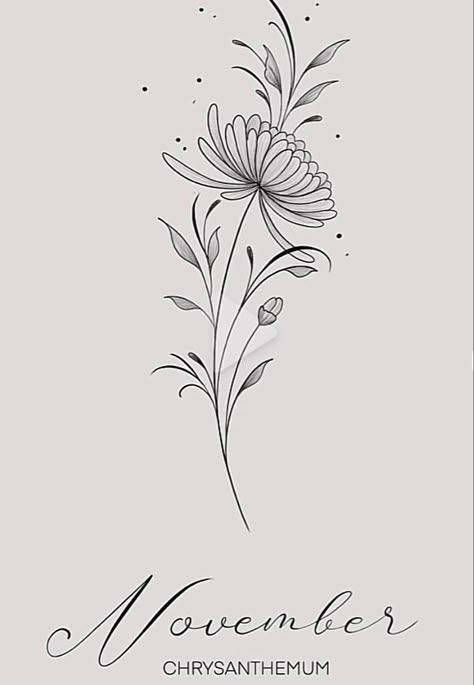 Tatouage Haida, Chrysanthemum Flower Tattoo, November Birth Flower, Daffodil Tattoo, Chrysanthemum Tattoo, Mom Tattoo Designs, Mommy Tattoos, Small Pretty Tattoos, Birth Flower Tattoos