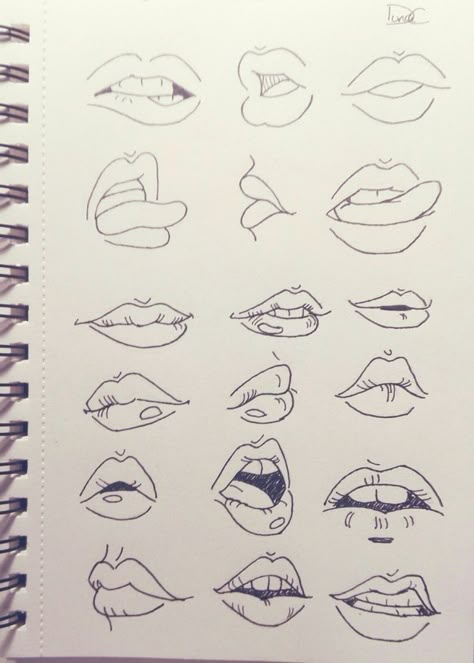 Mouth Drawing, Drawing Tutorial Face, Lips Drawing, Drawing Expressions, Pencil Art Drawings, Sketchbook Art Inspiration, Art Drawings Sketches Simple, Cool Art Drawings, Drawing Tips