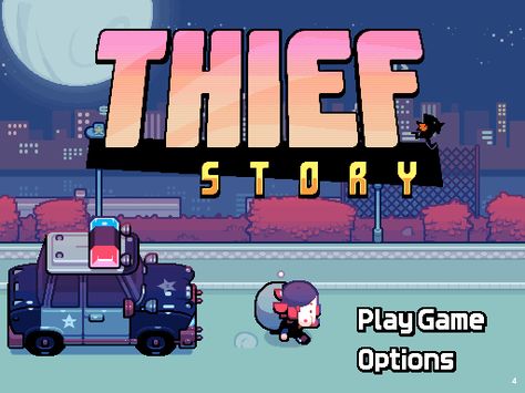 Thief Story Game Screen Design, Game Start Screen, Game Title Screen, Game Gif, Start Game, Game Over Screen, Screen Play, Title Screen, Pixel Art Landscape