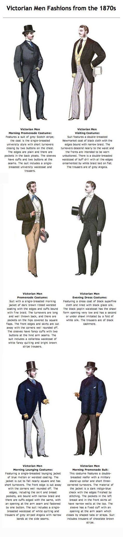 Victorian Mens' fashion www.victoriana.com/victorianmen/victorianmen.html: Victorian Mens Fashion, Dorian Grey, 19th Century Men, Victorian Men, 1870s Fashion, Victorian Era Fashion, Victorian Man, Ideas Clothes, Victorian Costume